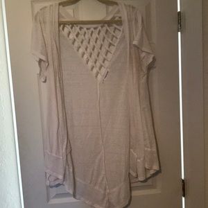 Maurices lattice back open cardigan